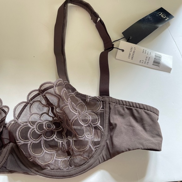 🆕 Lou Paris Smoke Grey Lace Bra - Women’s Size 38B / B38 - Picture 5 of 11
